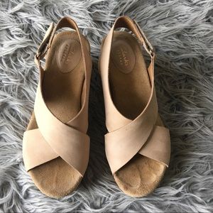 Clarks Wedge Sandals Size 7